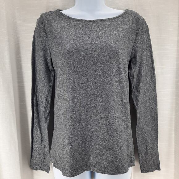 J.Crew Long Sleeve Lightweight Painter Tee Metallic Silver Women's Size Medium - Picture 1 of 7